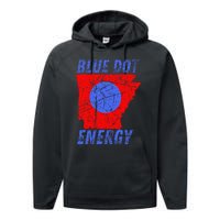 Blue Dot In A Red State Nebraska Vote Kamala Performance Fleece Hoodie