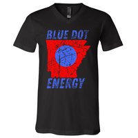 Blue Dot In A Red State Nebraska Vote Kamala V-Neck T-Shirt