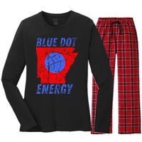 Blue Dot In A Red State Nebraska Vote Kamala Women's Long Sleeve Flannel Pajama Set 