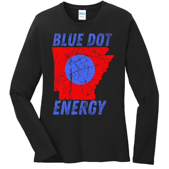 Blue Dot In A Red State Nebraska Vote Kamala Ladies Long Sleeve Shirt