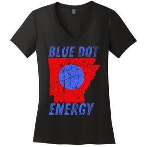 Blue Dot In A Red State Nebraska Vote Kamala Women's V-Neck T-Shirt