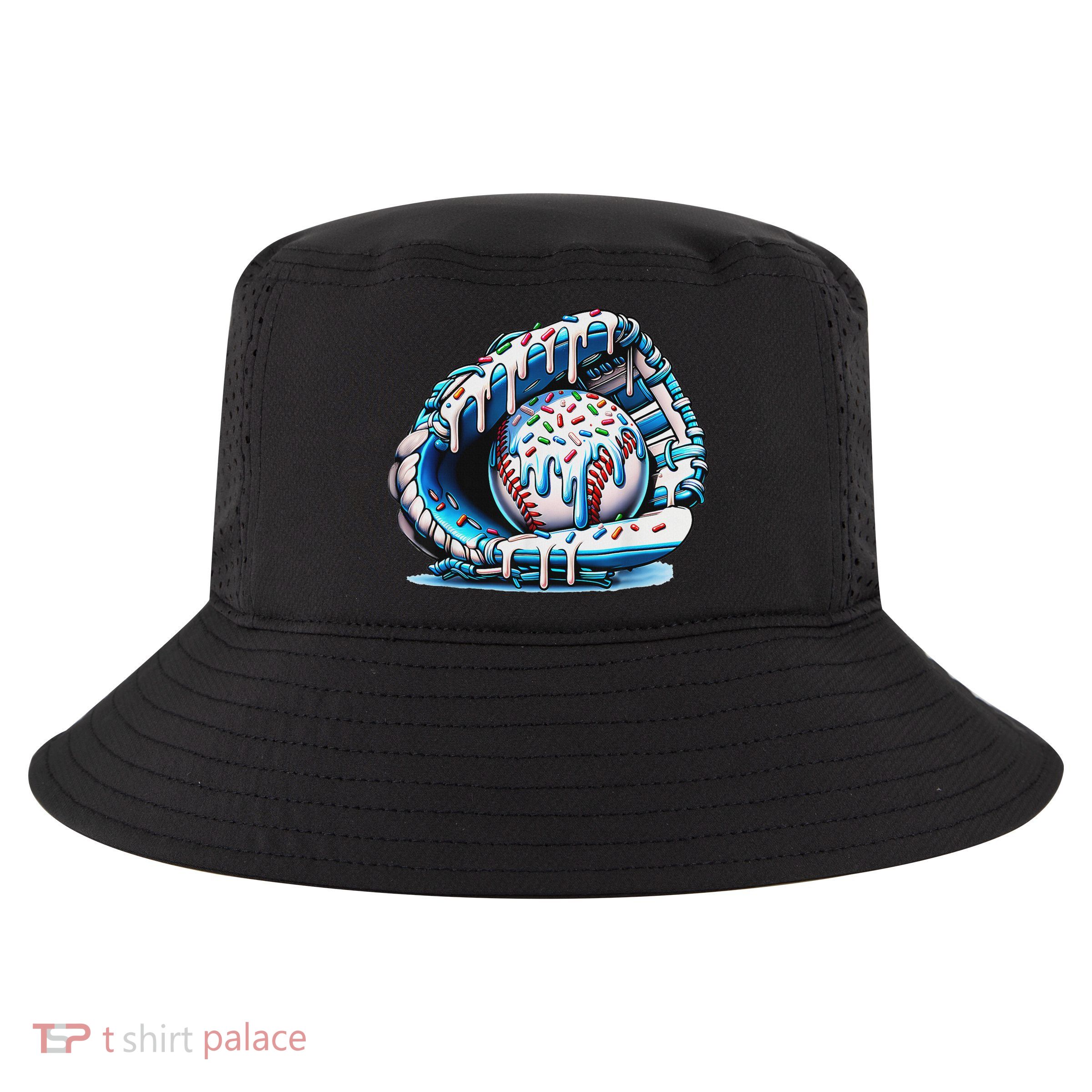 Baseball Drip Ice Cream Sprinkles Baseball Glove Cool Comfort Performance Bucket Hat