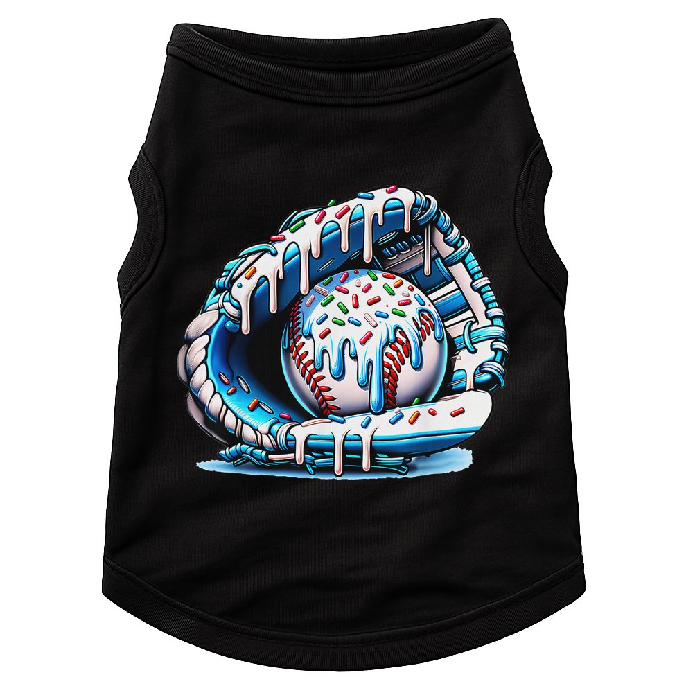 Baseball Drip Ice Cream Sprinkles Baseball Glove Doggie Tank