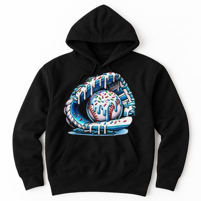 Baseball Drip Ice Cream Sprinkles Baseball Glove Hoodie