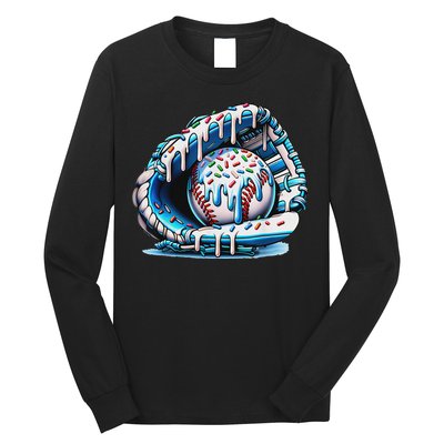 Baseball Drip Ice Cream Sprinkles Baseball Glove Long Sleeve Shirt