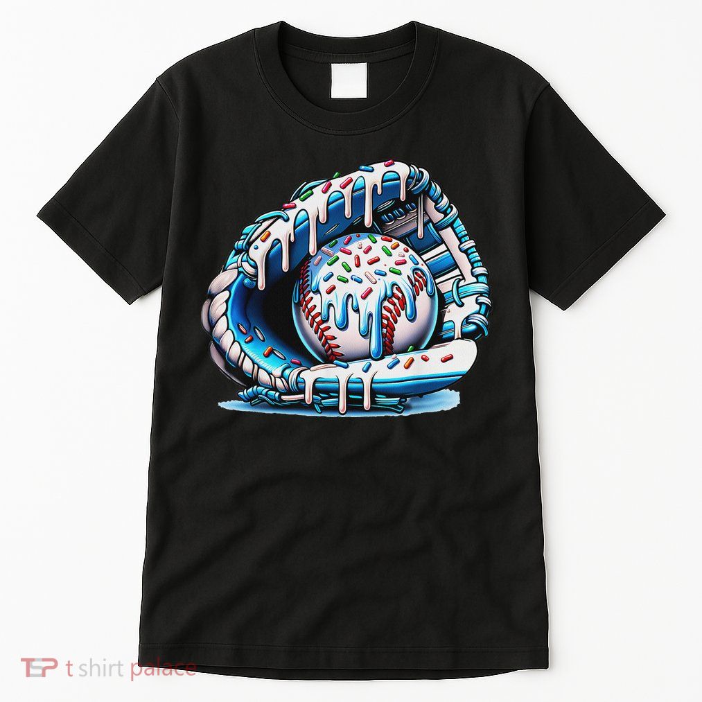Baseball Drip Ice Cream Sprinkles Baseball Glove Tall T-Shirt