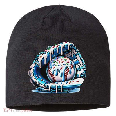 Baseball Drip Ice Cream Sprinkles Baseball Glove Sustainable Beanie