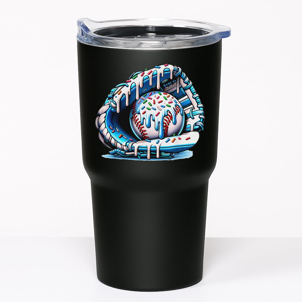 Baseball Drip Ice Cream Sprinkles Baseball Glove Tumbler