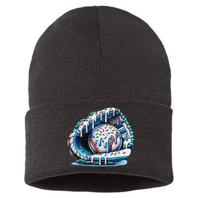 Baseball Drip Ice Cream Sprinkles Baseball Glove Sustainable Knit Beanie