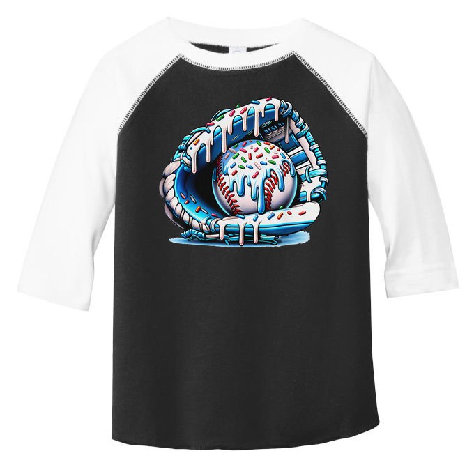 Baseball Drip Ice Cream Sprinkles Baseball Glove Toddler Fine Jersey T-Shirt