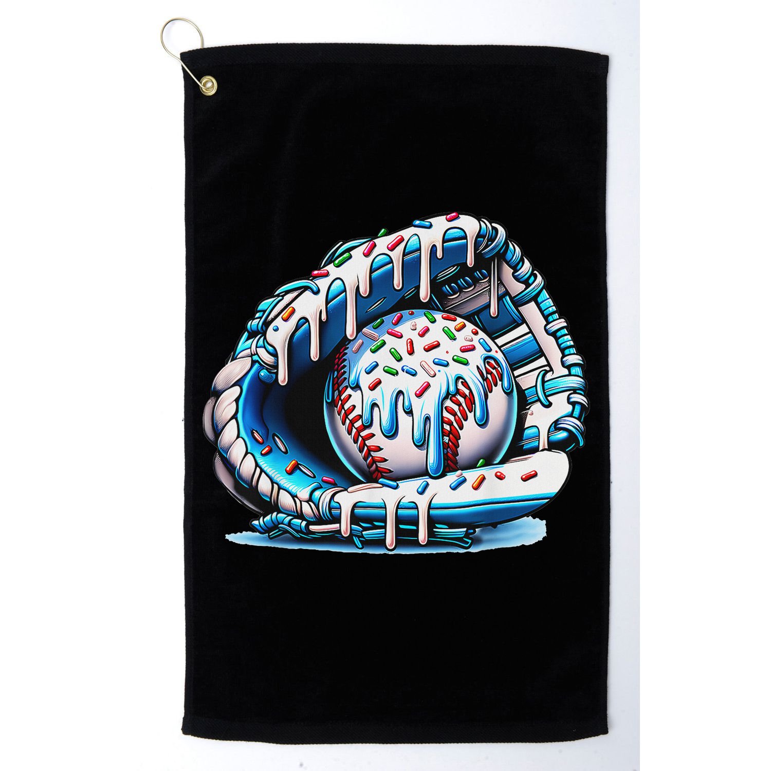 Baseball Drip Ice Cream Sprinkles Baseball Glove Golf Towel