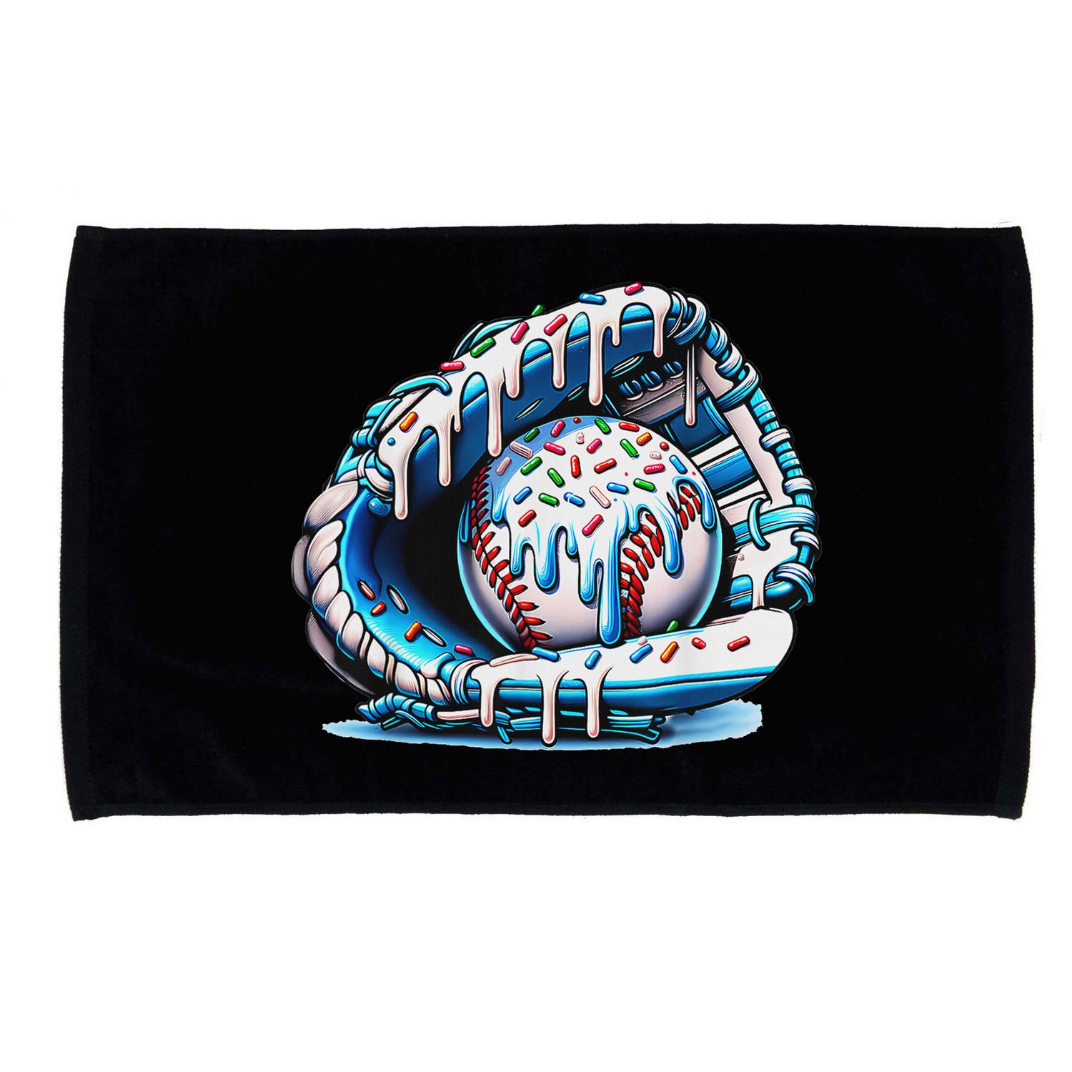 Baseball Drip Ice Cream Sprinkles Baseball Glove Microfiber Hand Towel