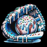 Baseball Drip Ice Cream Sprinkles Baseball Glove Zip Tote Bag
