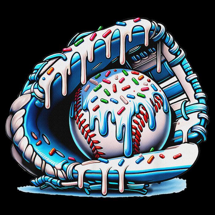 Baseball Drip Ice Cream Sprinkles Baseball Glove Zip Tote Bag