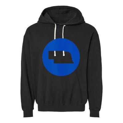 Blue Dot In A Red State Nebraska Vote Kamala Harris Walz Garment-Dyed Fleece Hoodie