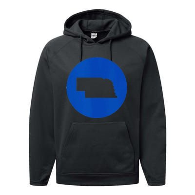 Blue Dot In A Red State Nebraska Vote Kamala Harris Walz Performance Fleece Hoodie