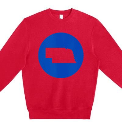 Blue Dot In A Red State Nebraska Vote Kamala Harris Walz Premium Crewneck Sweatshirt