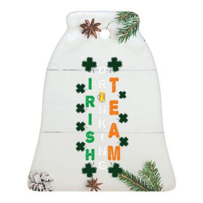 Beer Drunk Irish Drinking Team Clover Saint Patricks Day Ceramic Bell Ornament