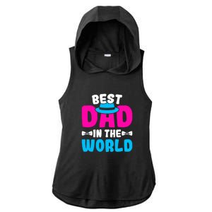 Best Dad In The World Fathers Day Gift Ladies PosiCharge Tri-Blend Wicking Draft Hoodie Tank