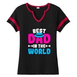 Best Dad In The World Fathers Day Gift Ladies Halftime Notch Neck Tee