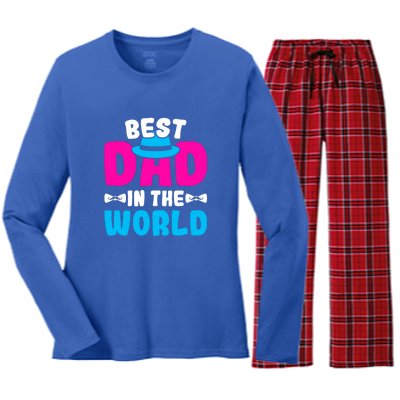 Best Dad In The World Fathers Day Gift Women's Long Sleeve Flannel Pajama Set 