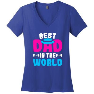 Best Dad In The World Fathers Day Gift Women's V-Neck T-Shirt