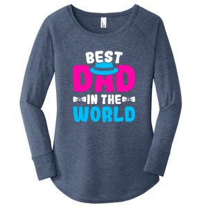 Best Dad In The World Fathers Day Gift Women's Perfect Tri Tunic Long Sleeve Shirt