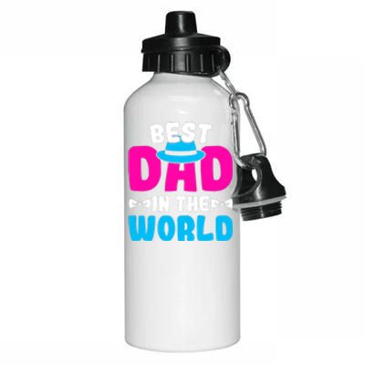 Best Dad In The World Fathers Day Gift Aluminum Water Bottle 