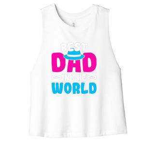 Best Dad In The World Fathers Day Gift Women's Racerback Cropped Tank