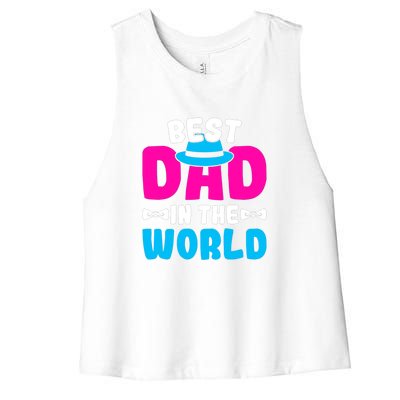 Best Dad In The World Fathers Day Gift Women's Racerback Cropped Tank