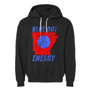 Blue Dot In A Red State Nebraska Vote Kamala Harris Walz Garment-Dyed Fleece Hoodie