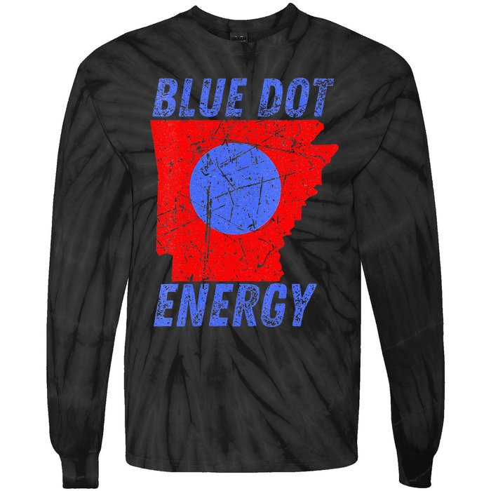 Blue Dot In A Red State Nebraska Vote Kamala Harris Walz Tie-Dye Long Sleeve Shirt