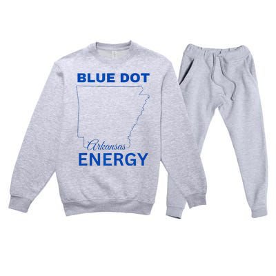 Blue Dot In A Red State Arkansas Vote Kamala Blue Dot Energy Premium Crewneck Sweatsuit Set