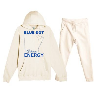 Blue Dot In A Red State Arkansas Vote Kamala Blue Dot Energy Premium Hooded Sweatsuit Set