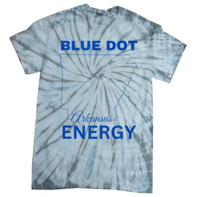 Blue Dot In A Red State Arkansas Vote Kamala Blue Dot Energy Tie-Dye T-Shirt