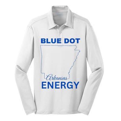 Blue Dot In A Red State Arkansas Vote Kamala Blue Dot Energy Silk Touch Performance Long Sleeve Polo