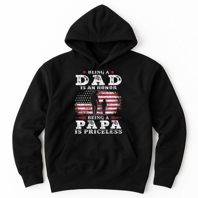 Being Dad Is An Honor Being Papa Is Priceless USA Flag Hoodie