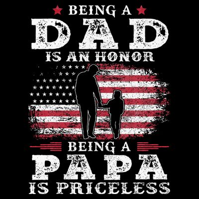 Being Dad Is An Honor Being Papa Is Priceless USA Flag T-Shirt