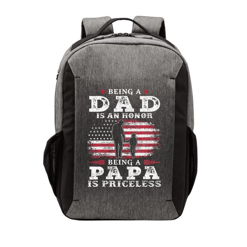 Being Dad Is An Honor Being Papa Is Priceless USA Flag Vector Backpack