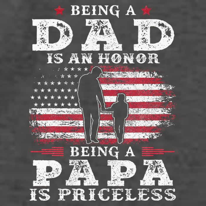 Being Dad Is An Honor Being Papa Is Priceless USA Flag Vector Backpack