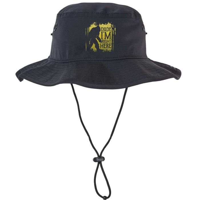 Bigfoot Dude IM Right Here Funny Sasquatch Bucket Hat