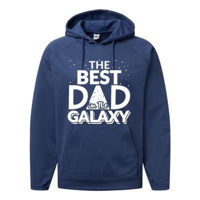 Best Dad In The Galaxy Performance Fleece Hoodie