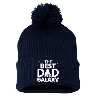 Best Dad In The Galaxy Pom Pom 12in Knit Beanie