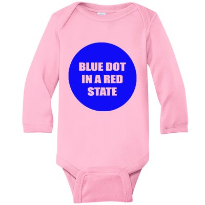 Blue Dot In A Red State Nebraska Vote Kamala Harris Walz Baby Long Sleeve Bodysuit