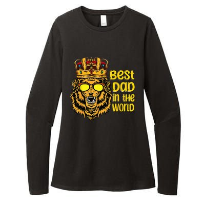 best dad in the world father's Day Strong father king lion Womens CVC Long Sleeve Shirt