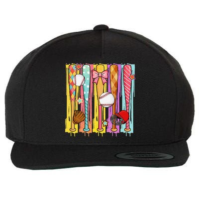 Baseball Dripping Ice Cream Drip Baseball Season Wool Snapback Cap