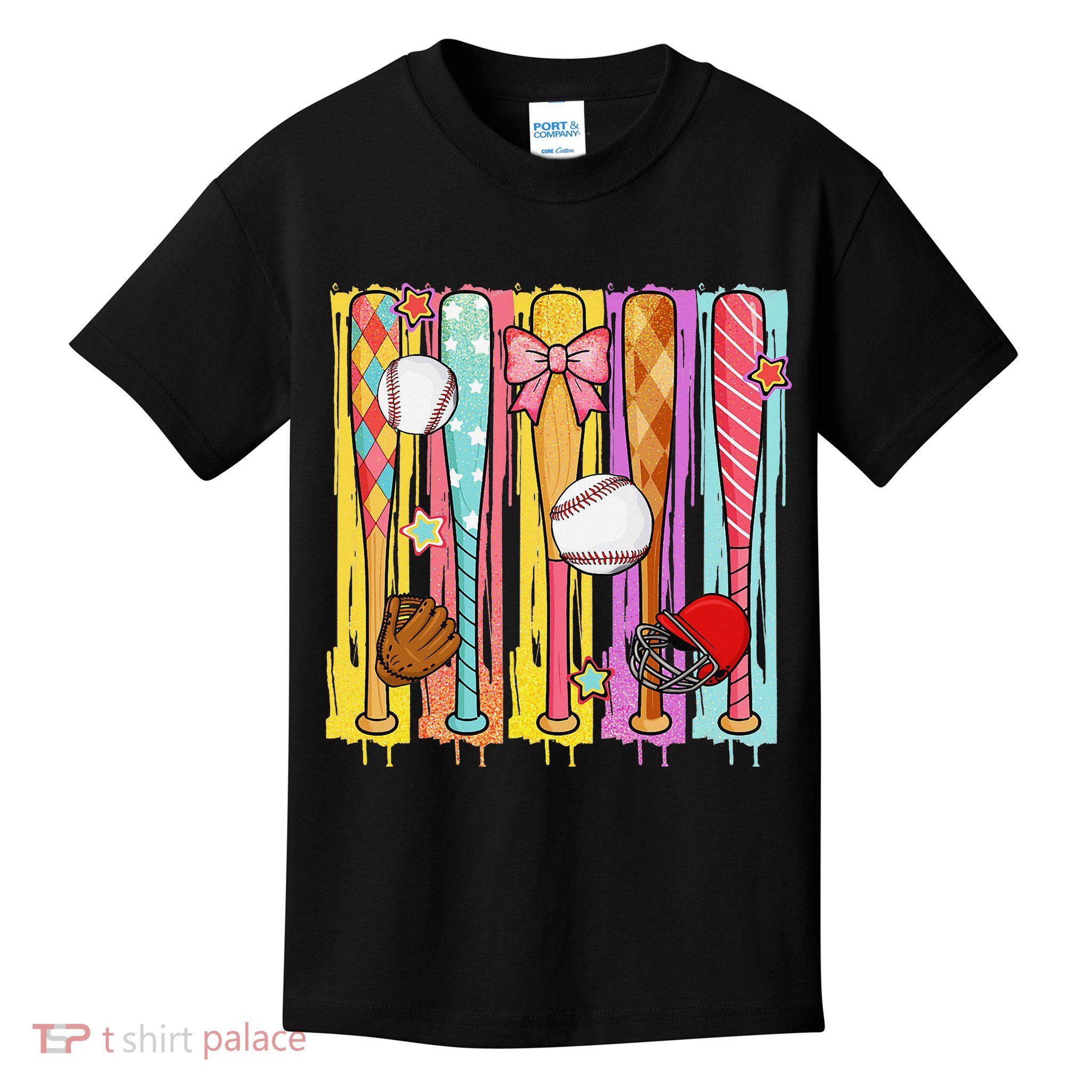 Baseball Dripping Ice Cream Drip Baseball Season Kids T-Shirt