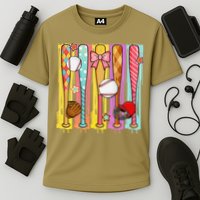 Baseball Dripping Ice Cream Drip Baseball Season Cooling Performance Crew T-Shirt