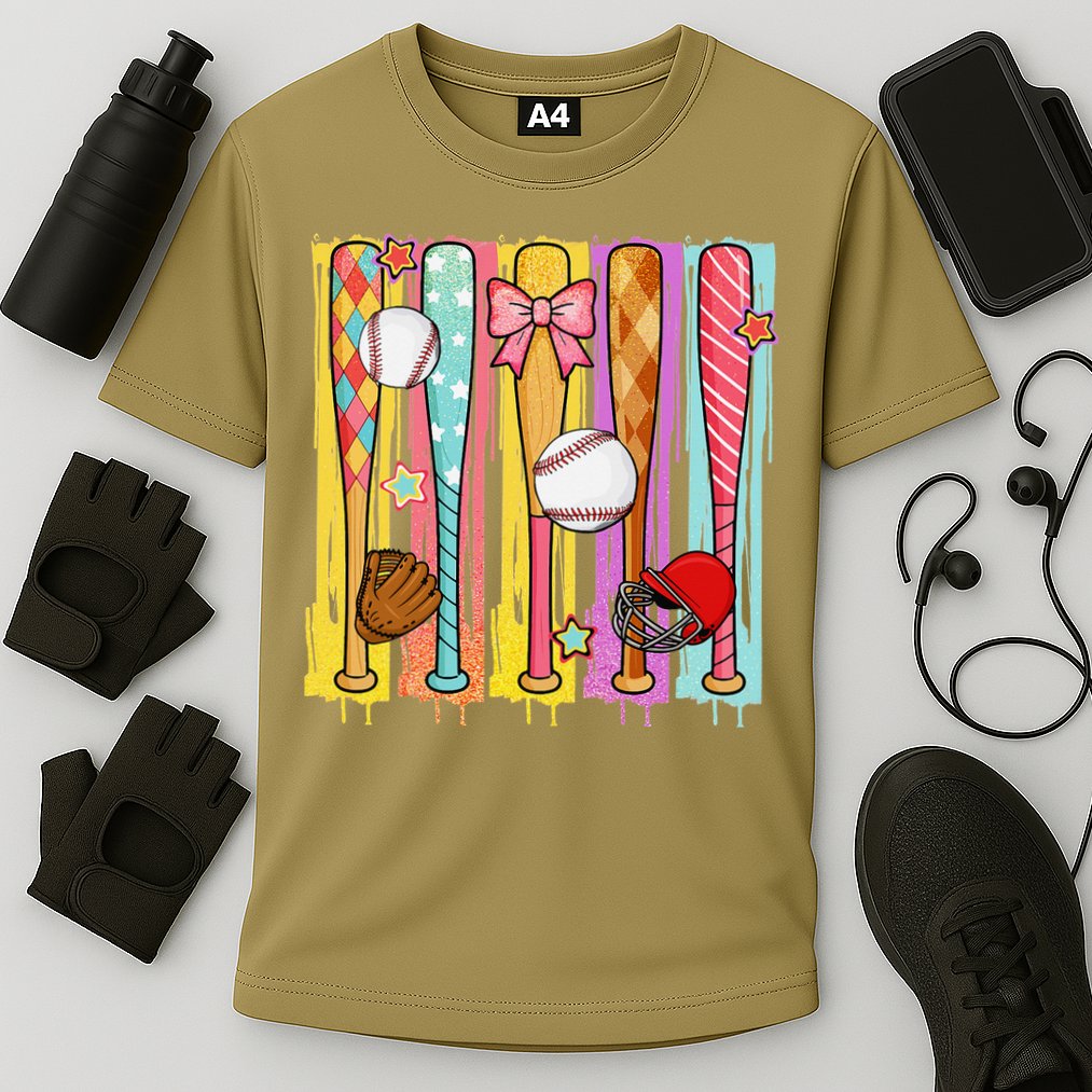 Baseball Dripping Ice Cream Drip Baseball Season Cooling Performance Crew T-Shirt