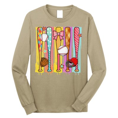 Baseball Dripping Ice Cream Drip Baseball Season Long Sleeve Shirt